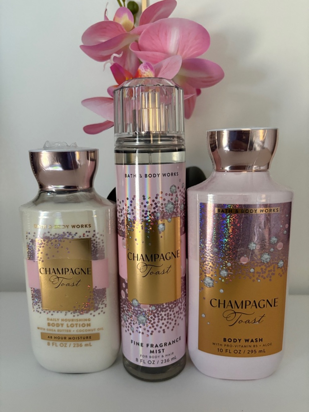 Bath & Body Works Champagne Toast 3 Pc Bundle